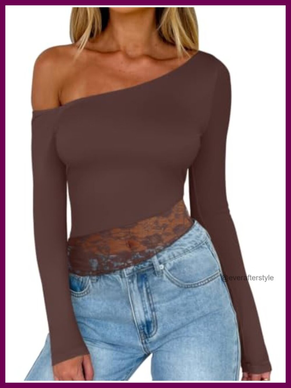 Womens Off the Shoulder Long Sleeve Lace Crop Top Y2K Going Out Top